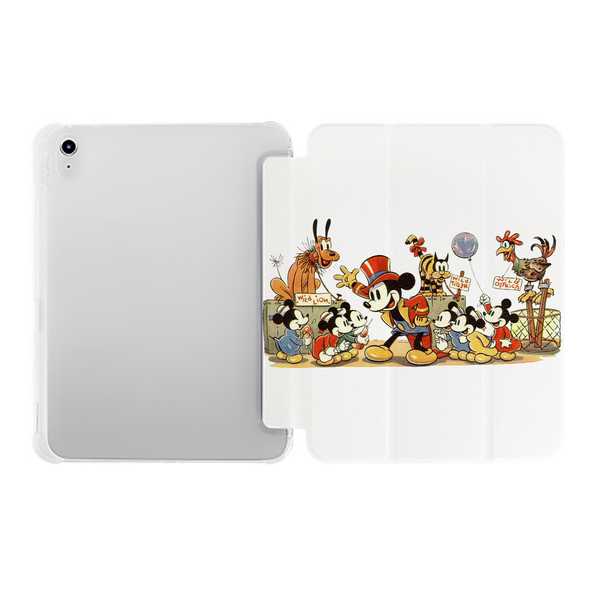 （画像用） ミッキーマウス Mickey Mouse IPad ケース ペン収納付き 三つ折りスタンド PUレザー×シリコン 対応機種9.5/10.5/10.9インチ